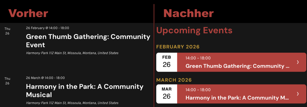 Vorher Nachher Bild Event Kalender